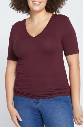 Universal Standard Short Sleeve Top in Black Cherry Red at Nordstrom, Size X-Small