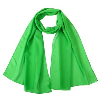 World of Shawls Chiffon Scarves Wraps for Wedding Party Special Occasions Women Plain Neck Scarf Soft Headwrap Girls Headscarf Sheer Wrap 45 x 160 Cm (Green)