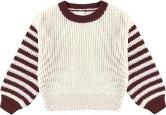 Rylee + Cru Stripe Sweater in Natural at Nordstrom, Size 12-18M