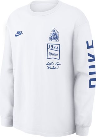 Nike Duke Legacy Nike Mens College Long-Sleeve T-Shirt in White | 04T910ADUV-4MX
