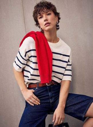 Armedangels Womens Linen blend striped sweater