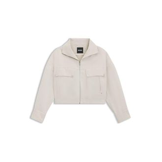 BOSS Relaxed-fit blazer in cotton-linen twill
