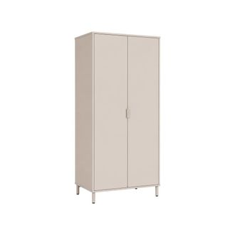 Sweeek Vestidor, armario de madera y metal con 2 puertas, beige
