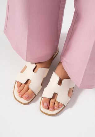 Wittchen Dames Leren H-vormige Sandalen Cr&egrave;me Natuurlijk Leer