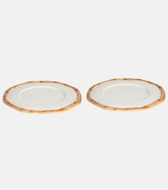 Les-Ottomans Bamboo set of 2 ceramic charger plates