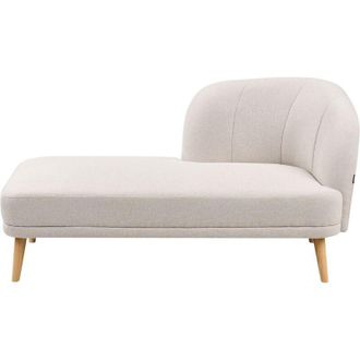 Beliani Stile tradizionale Chaise longue in tessuto poliestere versione destra Mobili per il soggiorno Beige chiaro Tanlay