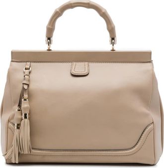 Gucci Pre-owned Gucci Medium Calfskin Bold Bamboo Top Handle Bag Ladies B15C6ZCKVEA1RAC6