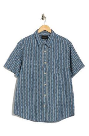 Lucky Brand San Gabriel Cotton Button-Up Shirt in Blue Print at Nordstrom Rack, Size Xx-Large