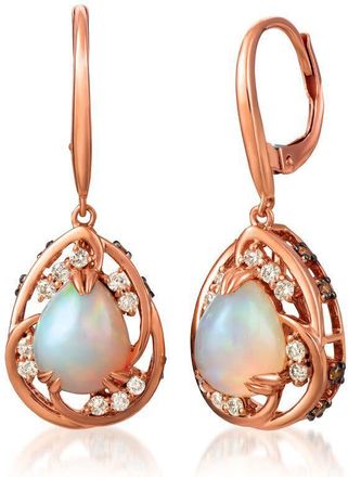 Le Vian Ladies Neopolitan Opal Earrings set in 14K Strawberry Gold