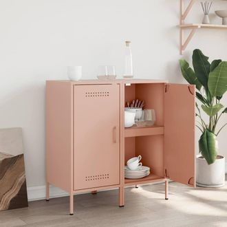 Berkfield Home Sideboards 2 pcs Pink 36x39x79 cm Steel | Size: 36 x 39 x 79 cm