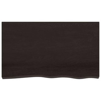 Berkfield Home Table Top Dark Grey 100x60x(2-4) cm Treated Solid Wood Oak in Dark Brown