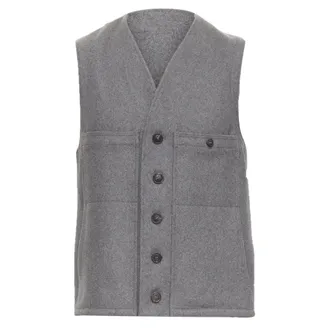 Christophe Lemaire Christophe Lemaire virgin wool cotton tape bonded waist coat vest