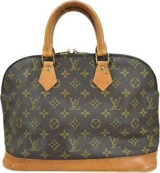Louis Vuitton Alma Handbag Monogram Canvas Brown Canvas Handbag (Pre-Owned)
