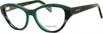 Ferragamo SF3011 336 Opaline Green/Striped Green 53mm