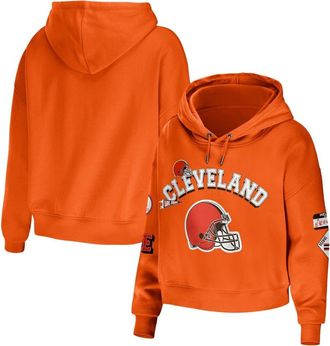 WEAR by Erin Andrews Womens WEAR by Erin Andrews Orange Cleveland Browns Modest Cropped Pullover Hoodie at Nordstrom, Size Xx-Large