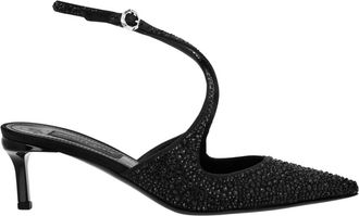 Philipp Plein Slingback Pumps Strass - Dames - Pumps - Zwart - 37 EU - Leer - Schoenen