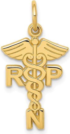 Diamond2Deal 14k Yellow Gold RNP Registered Nurse Practitioner Charm Pendant