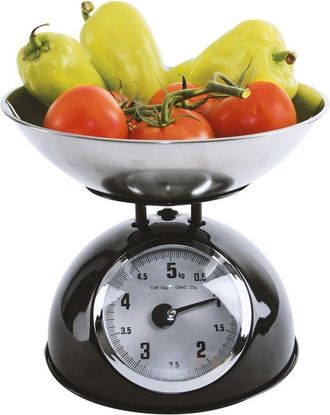 OEM Balanza De Cocina Mec&aacute;nica Con Bol, Acero Negro, Estilo Retro Vintage, 5 Kg