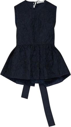 Cecilie Bahnsen Overhemden, Dames, Blauw, 2Xs, Mouwloze Wikkel Top