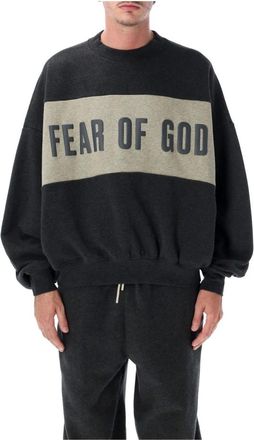 Fear of God Cropped Relaxed Panelled Sweatshirt - Heren - Sweatshirts - Grijs - XL - Katoen - Hoodies & sweatvesten