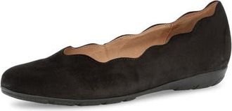 Gabor Scallop Suede Flat in Black at Nordstrom, Size 8.5Us