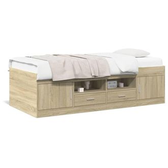 Berkfield Home Daybed with Drawers without Mattress Sonoma Oak 75x190 cm Small Single in Light Brown