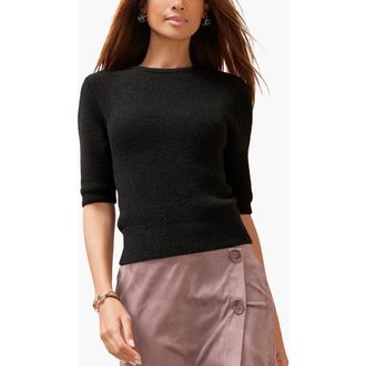 Lascana Elbow Length Sleeve Sweater in Black at Nordstrom, Size 2