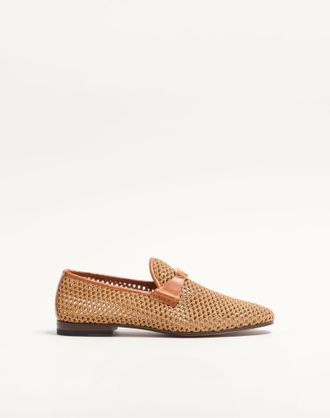 Valentino Garavani Wolfe Loafer in Woven Raffia