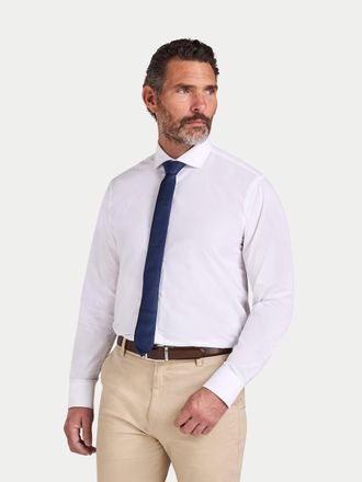 Raging Bull Raging Bull Mens Long Sleeve Premium Dobby Cotton Shirt / White - Size X-Large