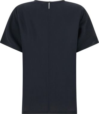 Max Mara Silk Crepe Embroidered Blouse - Black
