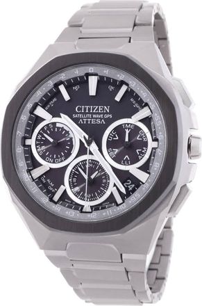 Citizen Attesa Perpetual Alarm World Time Grey Dial Mens Watch CC4104-53E