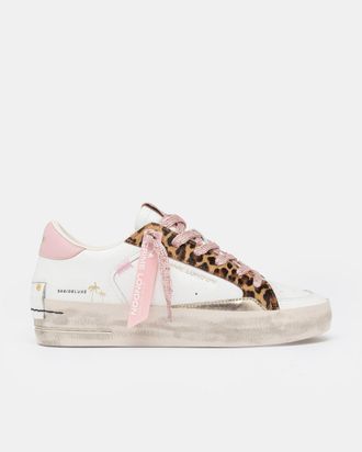 Crime London SK8 DELUXE WEDGE PINK LEOPARD