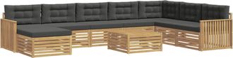 vidaXL Conjunto De Sof&aacute;s De Exterior 9 Uds. Blanco Y Antracita Vidaxl