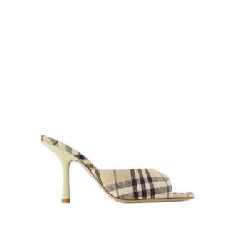 Burberry Neutral Linen Check Pumps