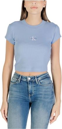 Calvin Klein Jeans Donna, Top, Blu, M, new