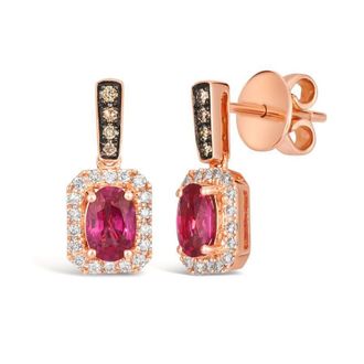 Le Vian Ladies Passion Ruby Earrings set in 14K Strawberry Gold