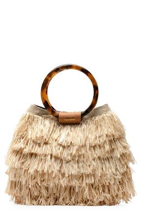 Frances Valentine Shaggy Tiered Raffia Fringe Tote in Natural at Nordstrom
