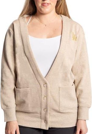 Lusso Womens Lusso Natural Los Angeles Dodgers Malibu Full-Button Cardigan at Nordstrom, Size Medium