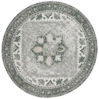 Safavieh Alfombra poli&eacute;ster verde oscuro / beige 183 x 183 cm