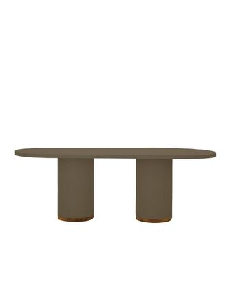 Hannun Mesa de comedor de microcemento en color tierra, 200cm