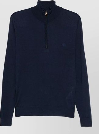 Etro silk wool quarter zip jumper