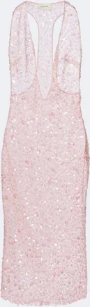 New Arrivals Olympia sequined silk midi dress