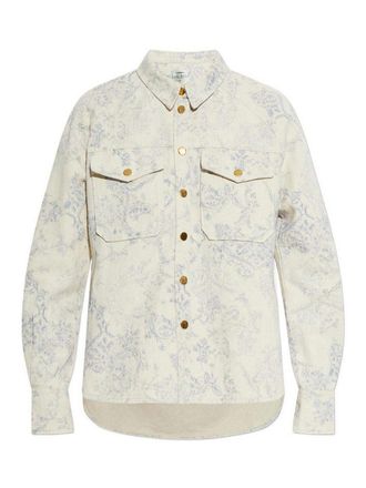 Forte_Forte Floral Print My Shirt Cotton Denim Overshirt