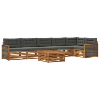 vidaXL Conjunto De Sof&aacute;s De Exterior 7 Pcs Natural Y Antracita Vidaxl