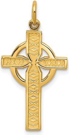 Diamond2Deal 14k Yellow Gold Celtic Cross Pendant