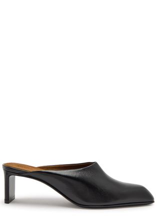 Khaite Colt 50 Glossed Leather Mules - Black - 40 (IT40/ UK7)