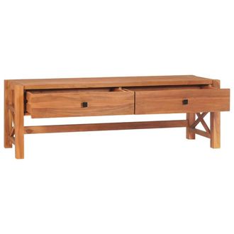 Berkfield Home TV Cabinet 140x40x45 cm Teak Wood in Brown | Size: 140 x 40 x 45 cm