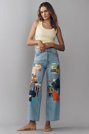 Mother Spinner Flood High-Rise Wide-Leg Jeans