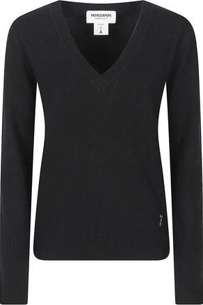 Patrizia Pepe Truien & Vesten, Dames, Zwart, M, Kasjmier, V-hals Trui