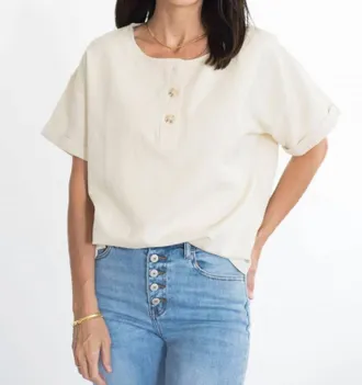Wishlist Mccarty Short Sleeve Blouse In Cream